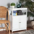 Baxton Studio Rivera Modern and Contemporary White Finished Wood and Silver Metal 2Door Bathroom Storage Cabinet 222-11333-ZORO